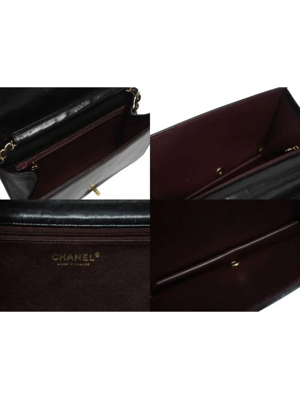 Chanel Turnlock Chain Shoulder Bag CC Logo Lambskin Black Gold